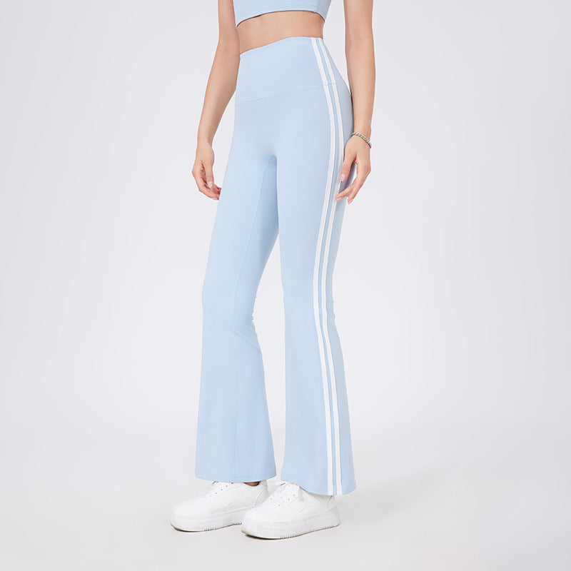 Lamshop High Waist Yoga Pants American Hot Girl New Running Sports Peach Hip Raise Fitness Pants Nude Feel Stretch Flared Pants