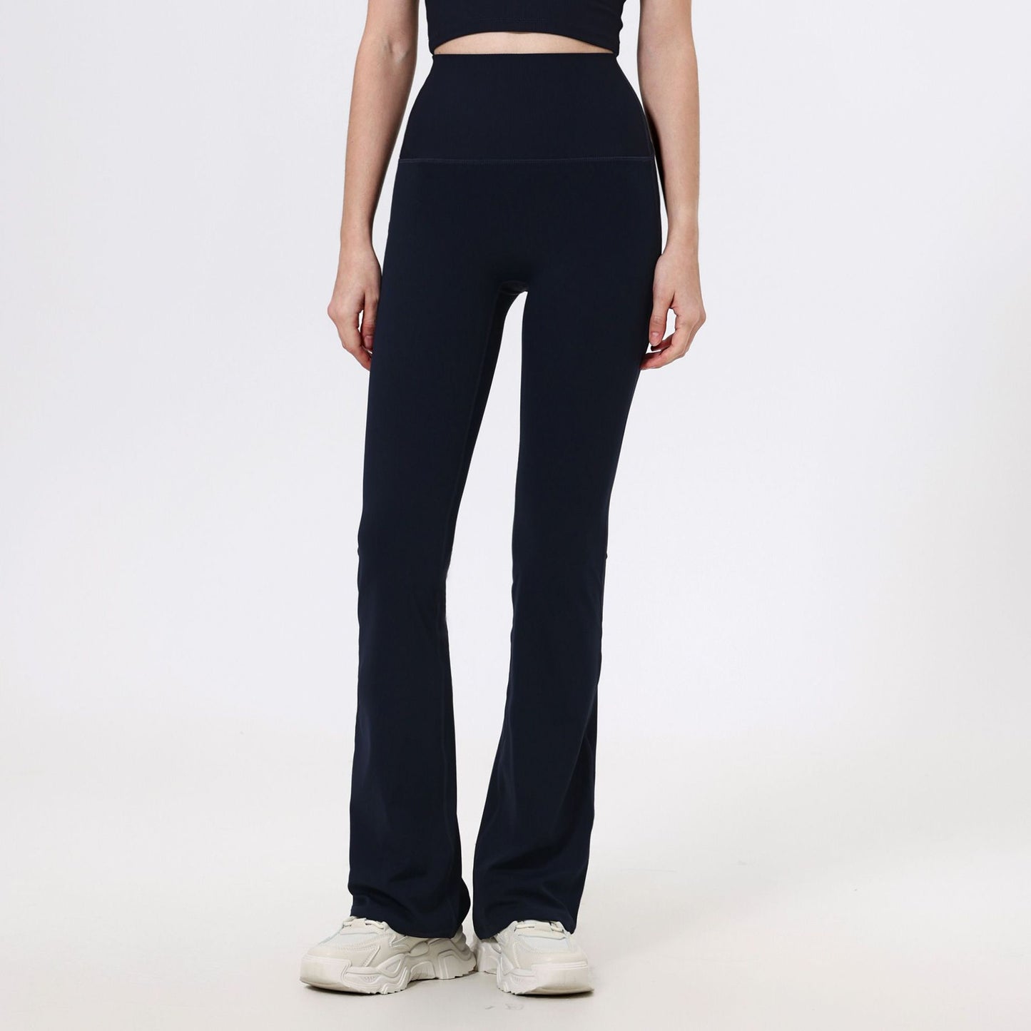 Lamshop Threaded High Waist Peach Hip Lift Yoga Pants Splicing Naked Outside Running Pants Fitness Micro Pants