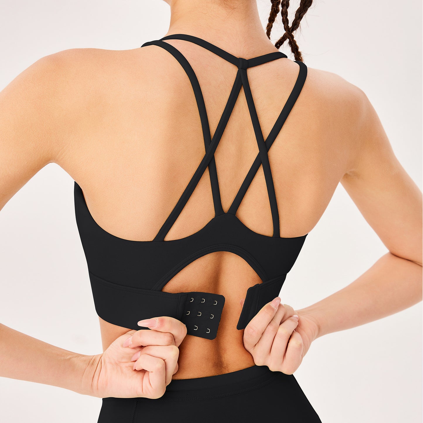 Lamshop's new high-elastic sports Yuyi wanita menyerap peluh coli lut udara, berjalan tali bahu lebar wanita kecergasan mengumpul pakaian dalam yoga