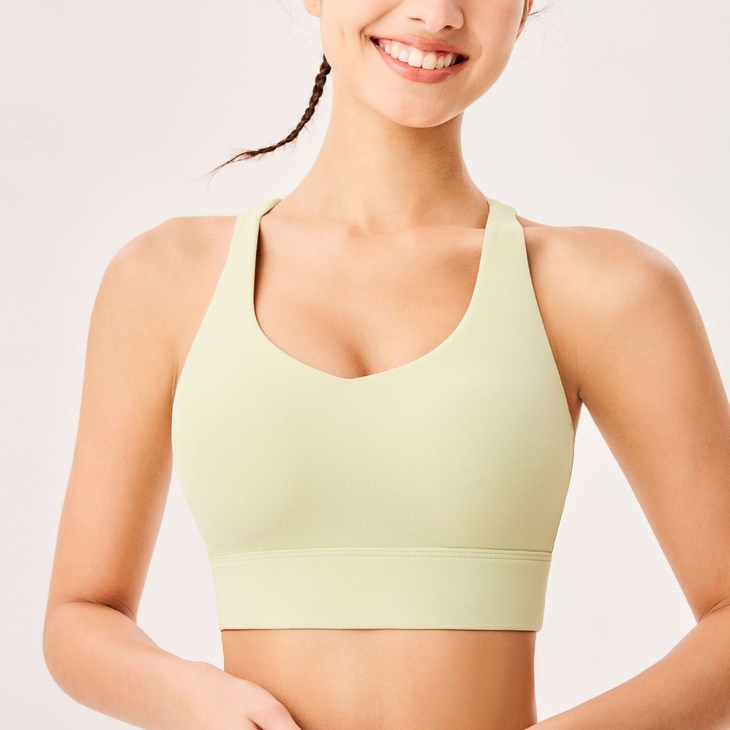 Lamshop's new high-elastic sports Yuyi wanita menyerap peluh coli lut udara, berjalan tali bahu lebar wanita kecergasan mengumpul pakaian dalam yoga