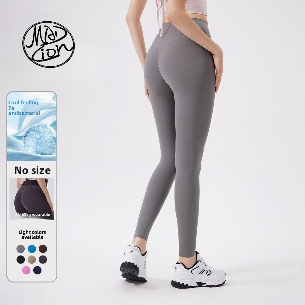 MAD LION Buttocks No Size Naked Yoga Pants Women's DIY High Waist Belly Sports Buttocks Fitness Pants Yoga Pants