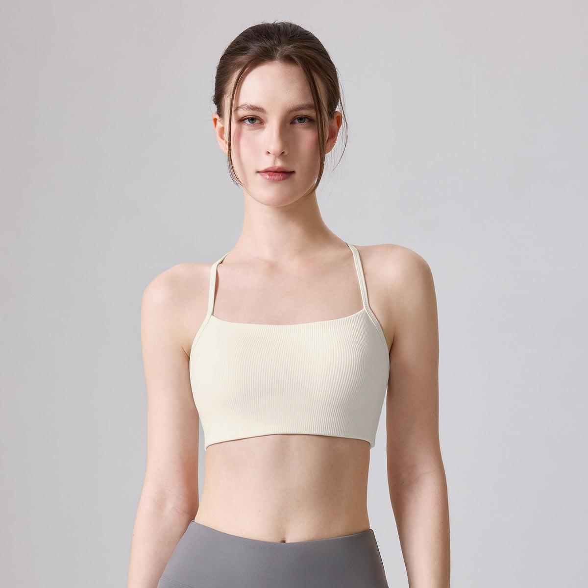 Mad lion all-in-one fixed cup yoga vest women's thin shoulder strap cross back bubble wrap sports intimates autumn source factory