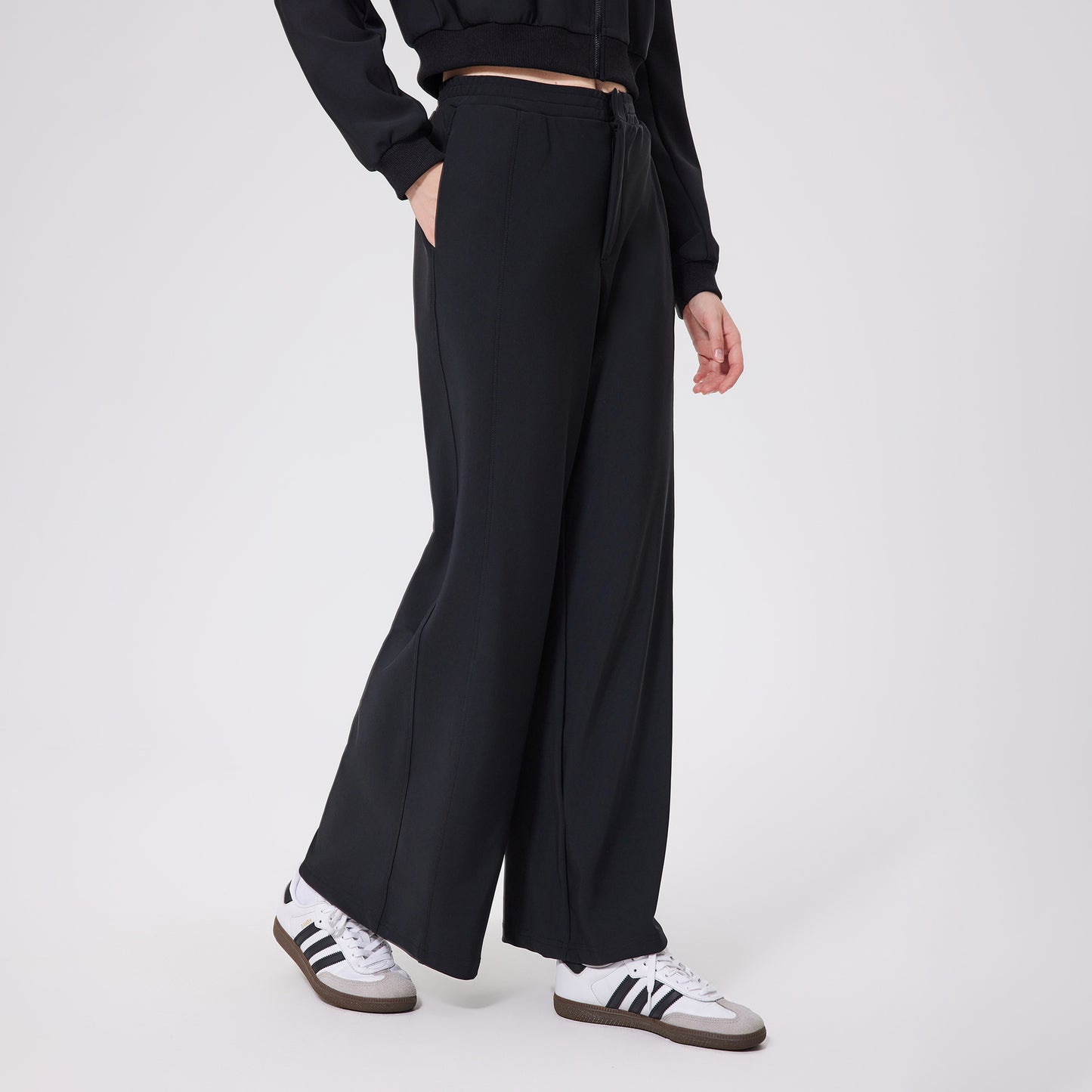 Lamshop autumn and winter lightweight velvet charge outdoor casual trousers windproof fitness sports woven trousers heat storage and warmth