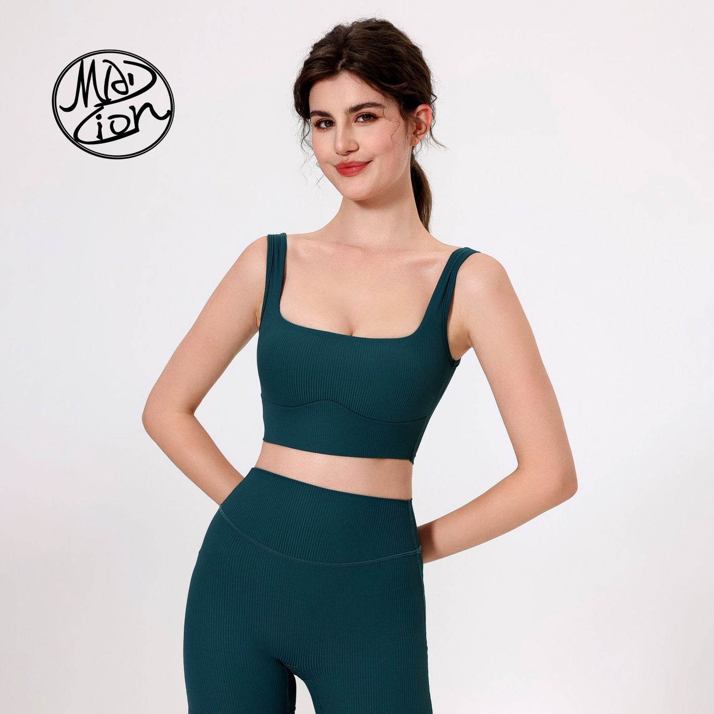 Lamshop outer wear wide shoulder straps sports beauty back gather breasts sexy yoga clothes fitness clothes underwear