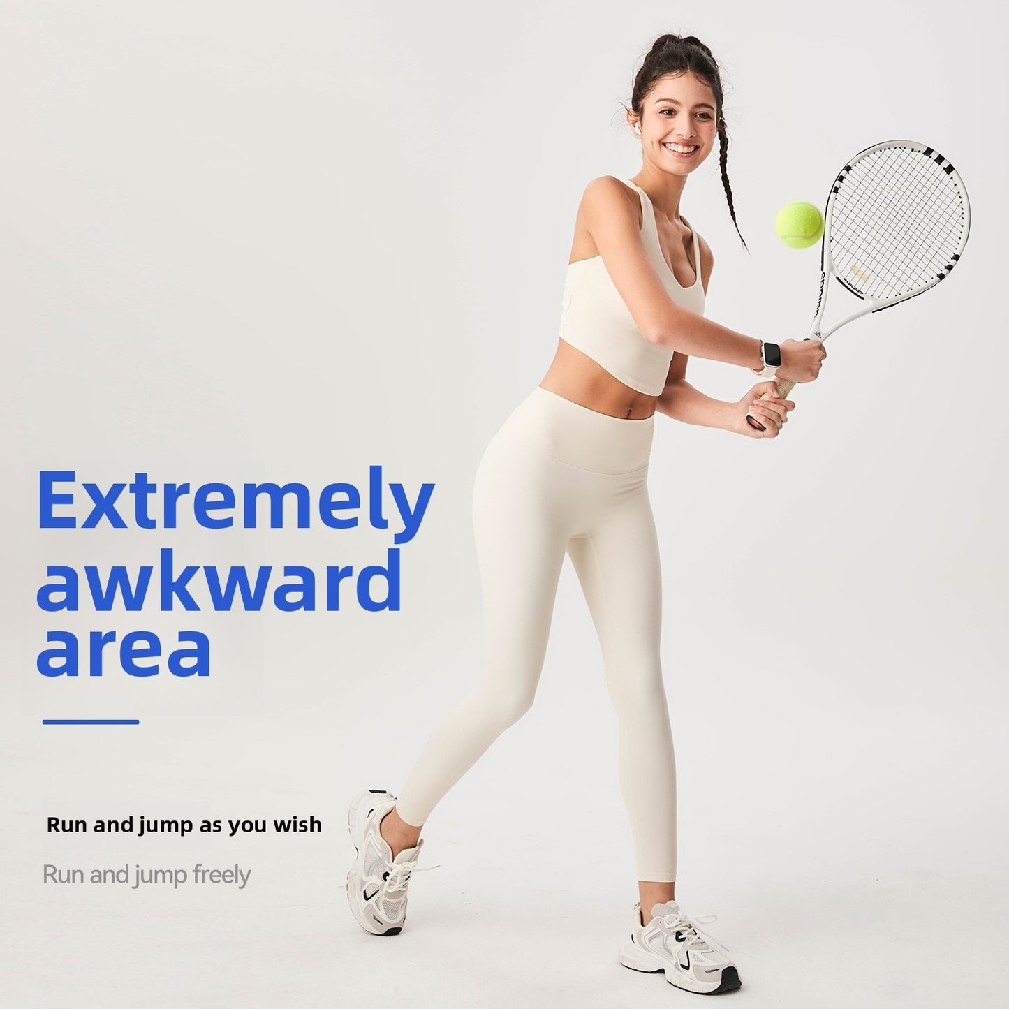 Women's high waist peach buttocks no embarrassment line outdoor