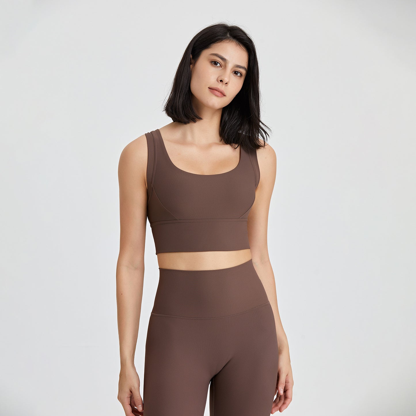 Lamshop European and American high-strength beauty back fitness vest women's running shock-proof sports underwear high elastic gathering nude yoga bra