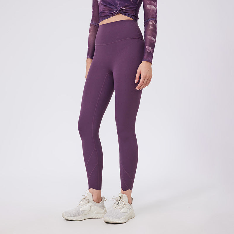 Lamshop petal yoga pants cycling pants quick-drying women's nude fitness pants high waist belly leggings wear running sweatpants