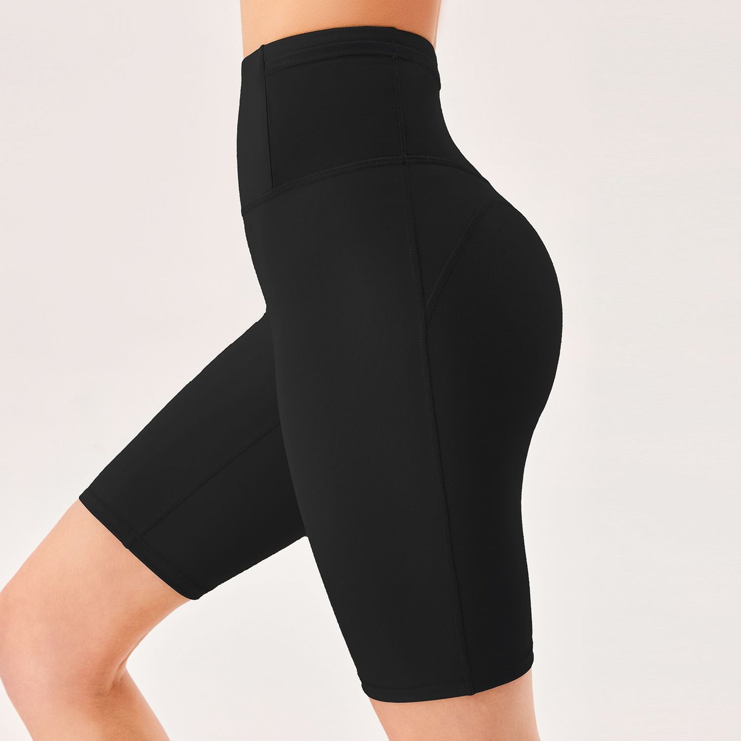 Lamshop summer peach yoga pants tight sports shorts high waist hip lift fitness pants no embarrassment line breathable quick drying