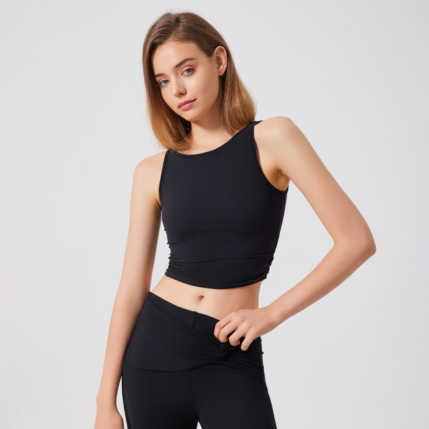 Lamshop sports running nude yoga vest women's professional fitness sports bra moisture-absorbing breathable thin can be worn outside