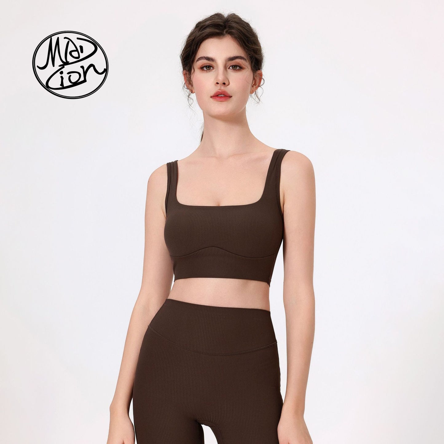 Lamshop outer wear wide shoulder straps sports beauty back gather breasts sexy yoga clothes fitness clothes underwear