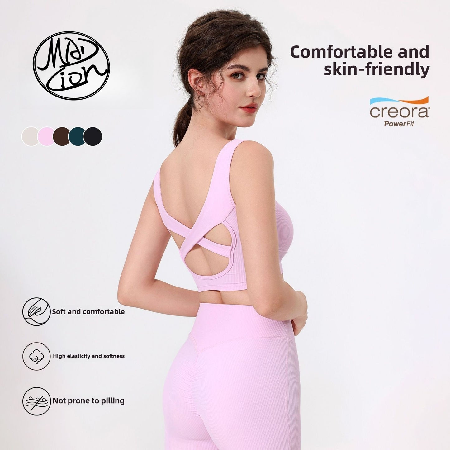 Lamshop outer wear wide shoulder straps sports beauty back gather breasts sexy yoga clothes fitness clothes underwear