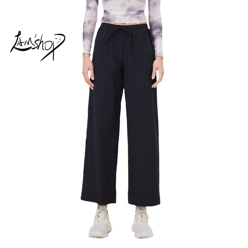 Lamshop running wear casual sweatpants women's loose outdoor mountaineering gym clothes hiking straight slim sweatpants yoga pants