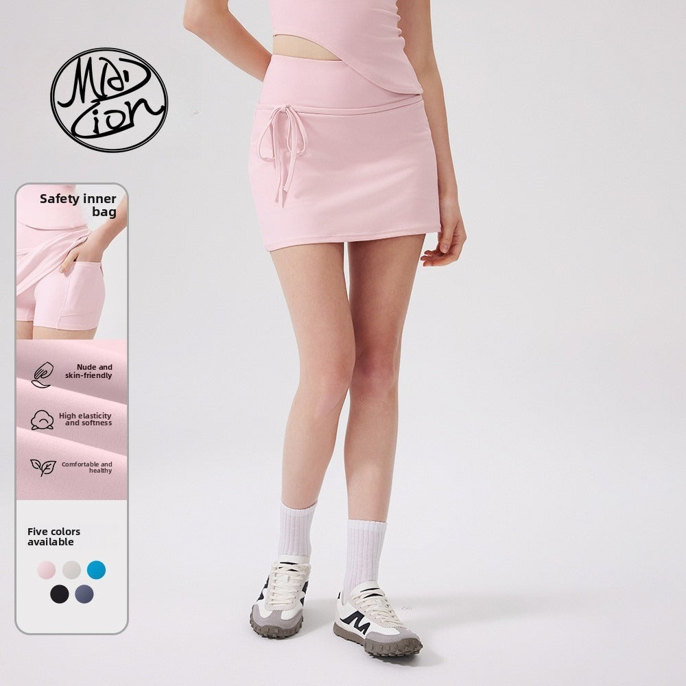Women's fake two anti-light badminton tennis skirt Fitness pants Yoga skirt