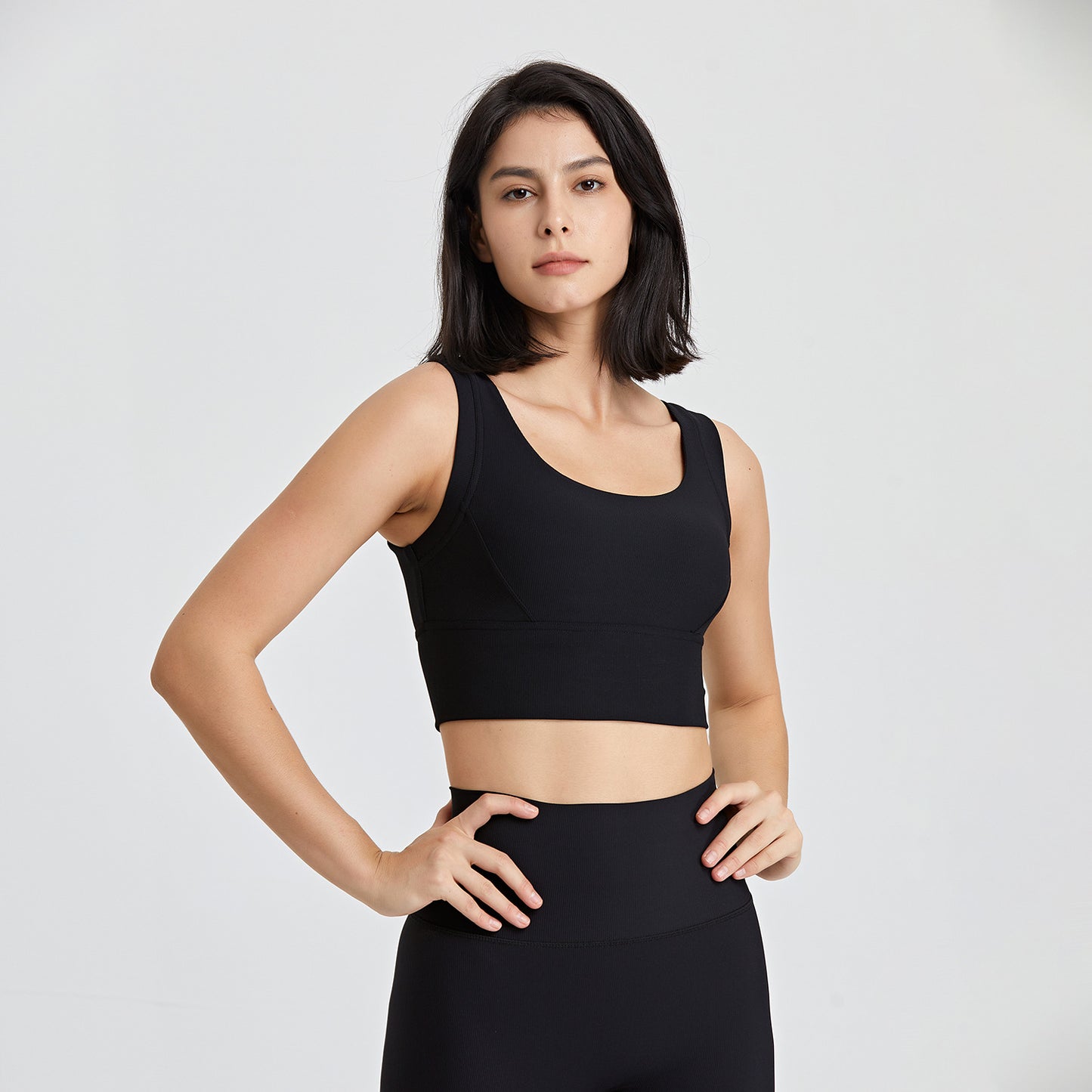 Lamshop European and American high-strength beauty back fitness vest women's running shock-proof sports underwear high elastic gathering nude yoga bra