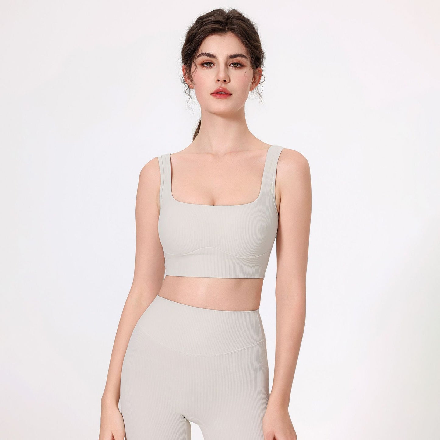 Lamshop outer wear wide shoulder straps sports beauty back gather breasts sexy yoga clothes fitness clothes underwear