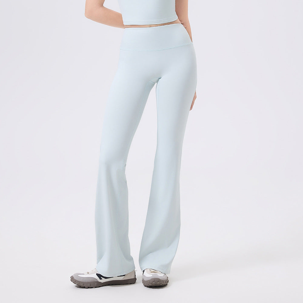 MAD LION Barely There Deep V Hip High Elasticity Sports Pants Butt Lift Fitness Yoga Flared Pants Slimming High Waist Peach Tight Long Pants