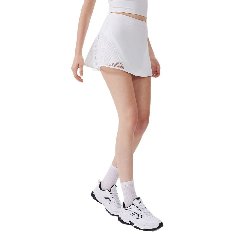 Women three-dimensional mesh yoga skirt comfortable anti-light culottes breathable hollow skirt