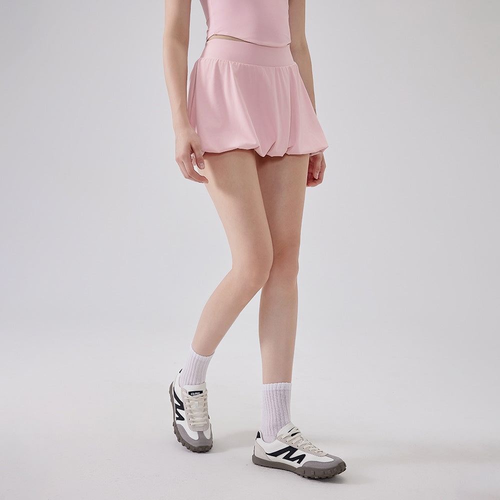MAD LION Bare Sensation Girl Tennis Skirt High Waist Anti-Exposure Base Breathable Pocket Puff Running Sports Skirt