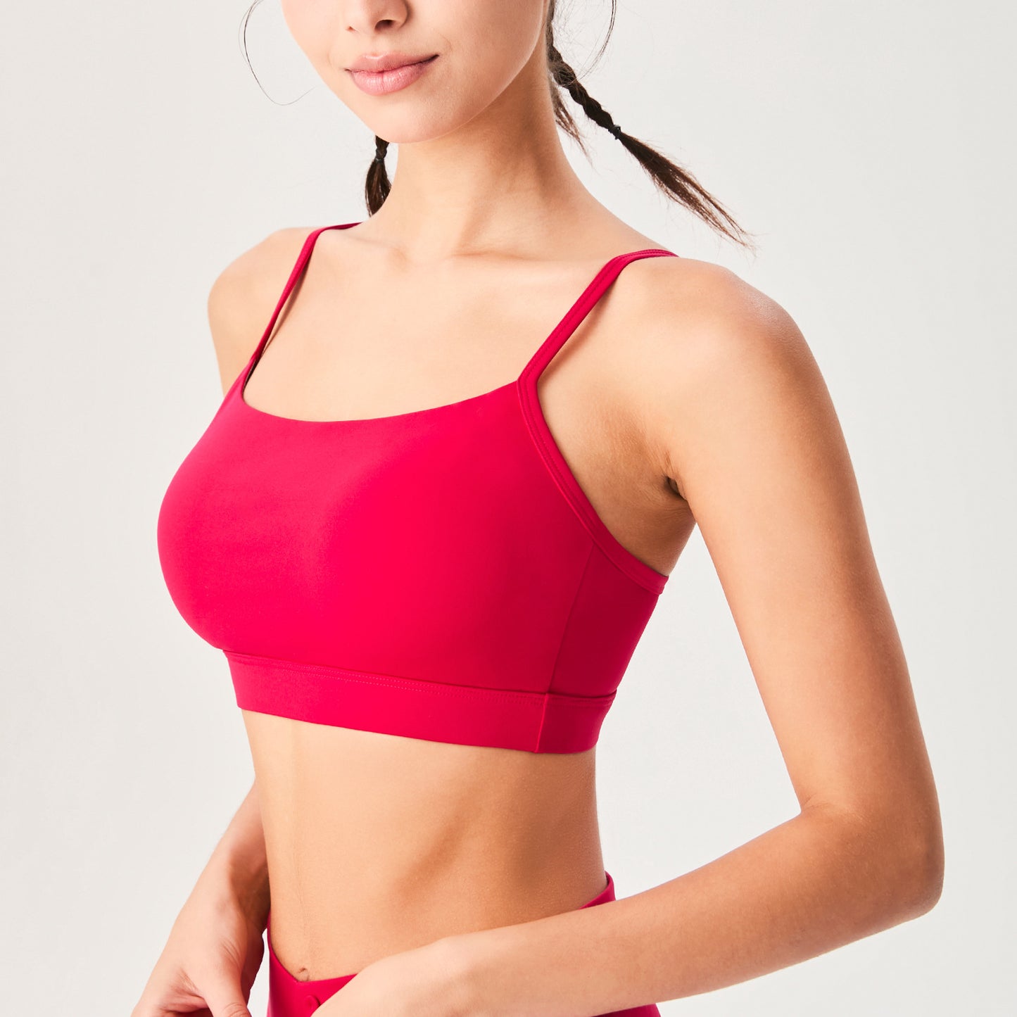 Lamshop new sports bra women's, outdoor sports underwear, high-intensity fitness shock-proof breast nude fixed cup