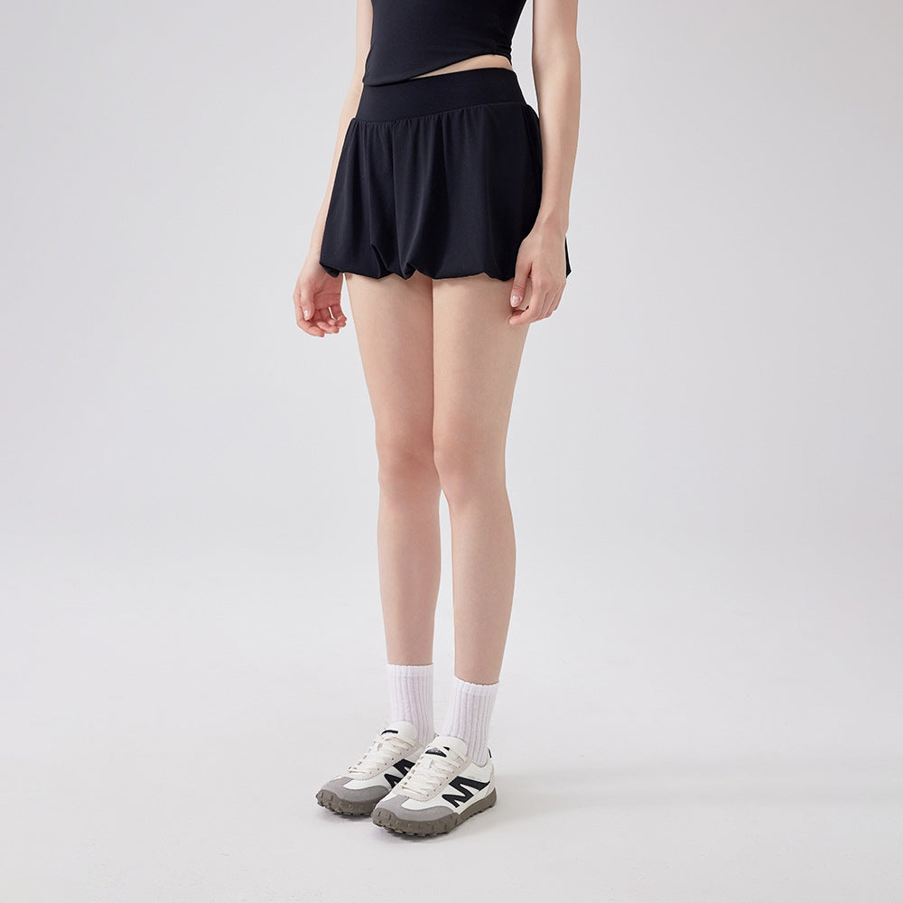 MAD LION Bare Sensation Girl Tennis Skirt High Waist Anti-Exposure Base Breathable Pocket Puff Running Sports Skirt