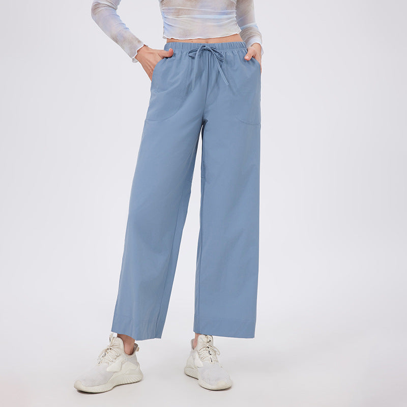Lamshop running wear casual sweatpants women's loose outdoor mountaineering gym clothes hiking straight slim sweatpants yoga pants