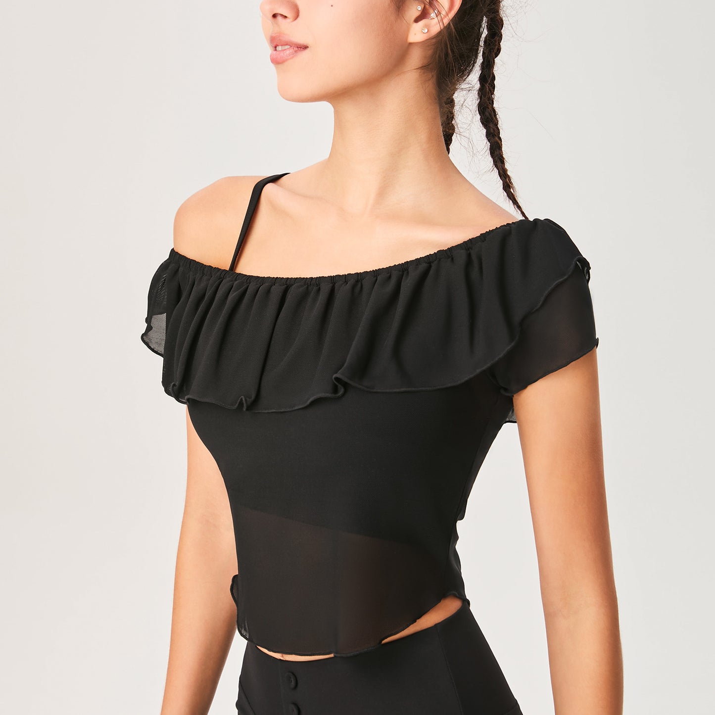 Lamshop's new ice-feeling one-word shoulder sports yoga clothes, tops, fashionable and high-end outdoor Yunda breathable fitness yoga clothes