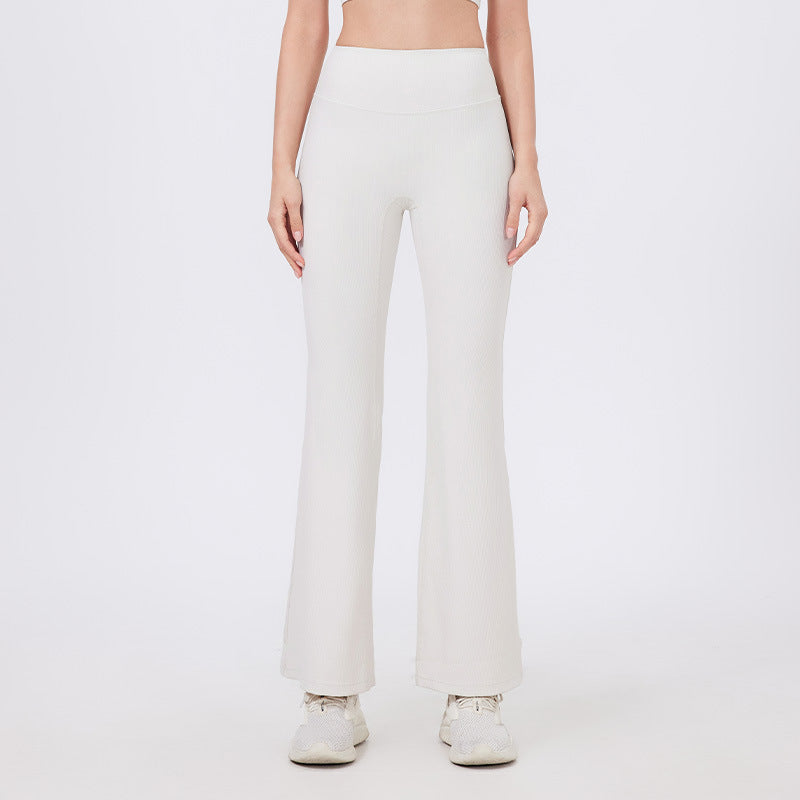 Lamshop No Embarrassment Line Yoga Flared Pants Anti-crimping Sports Wide Leg Pants Fitness Pants High Waist Hip Lifting Dance Micro Pants
