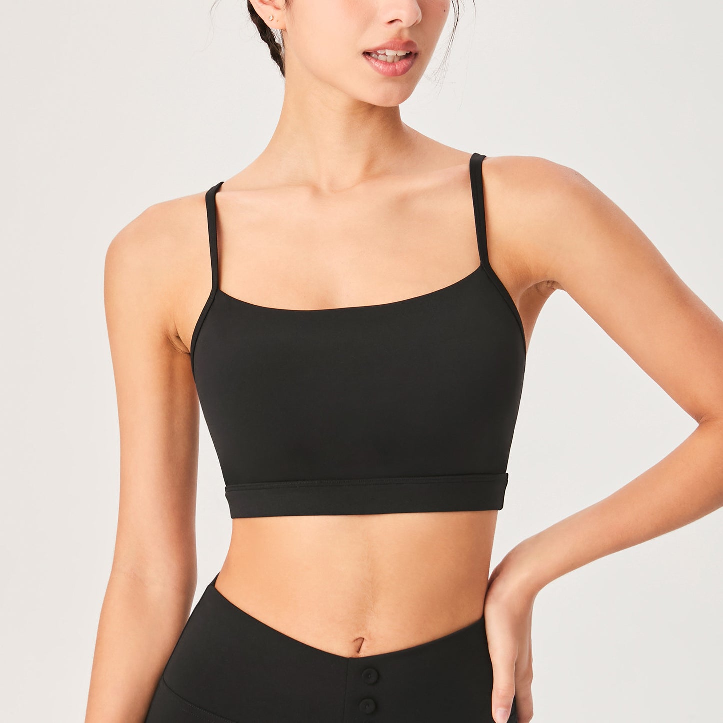 Lamshop new sports bra women's, outdoor sports underwear, high-intensity fitness shock-proof breast nude fixed cup