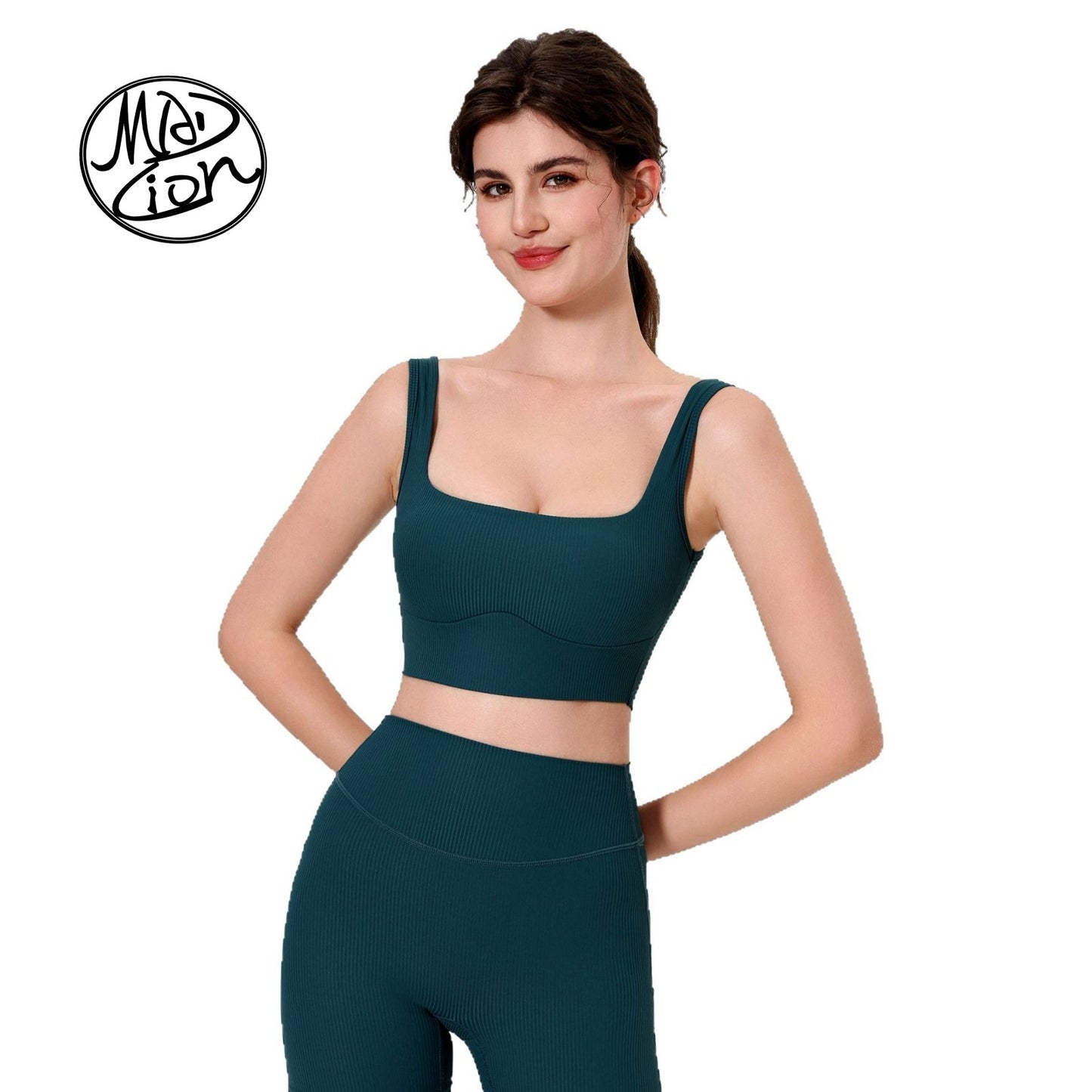 Lamshop outer wear wide shoulder straps sports beauty back gather breasts sexy yoga clothes fitness clothes underwear