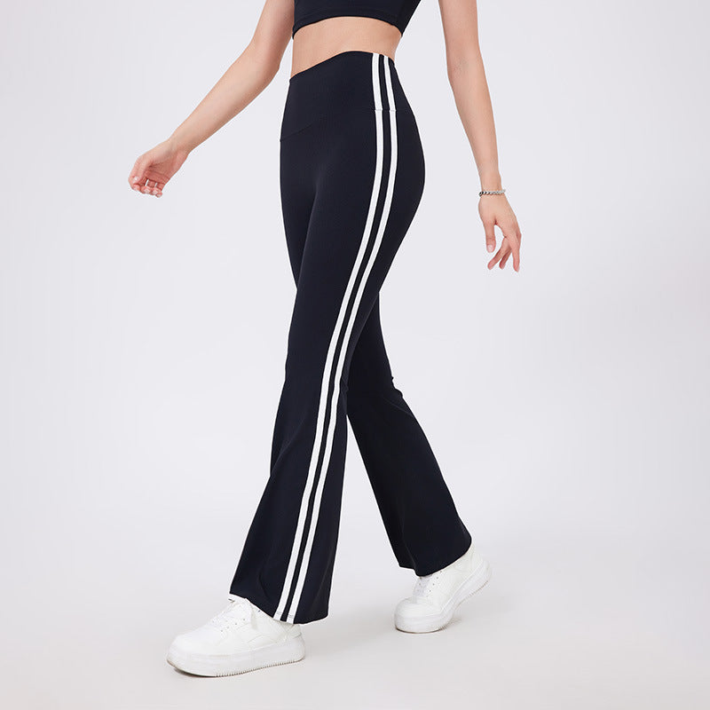 Lamshop High Waist Yoga Pants American Hot Girl New Running Sports Peach Hip Raise Fitness Pants Nude Feel Stretch Flared Pants