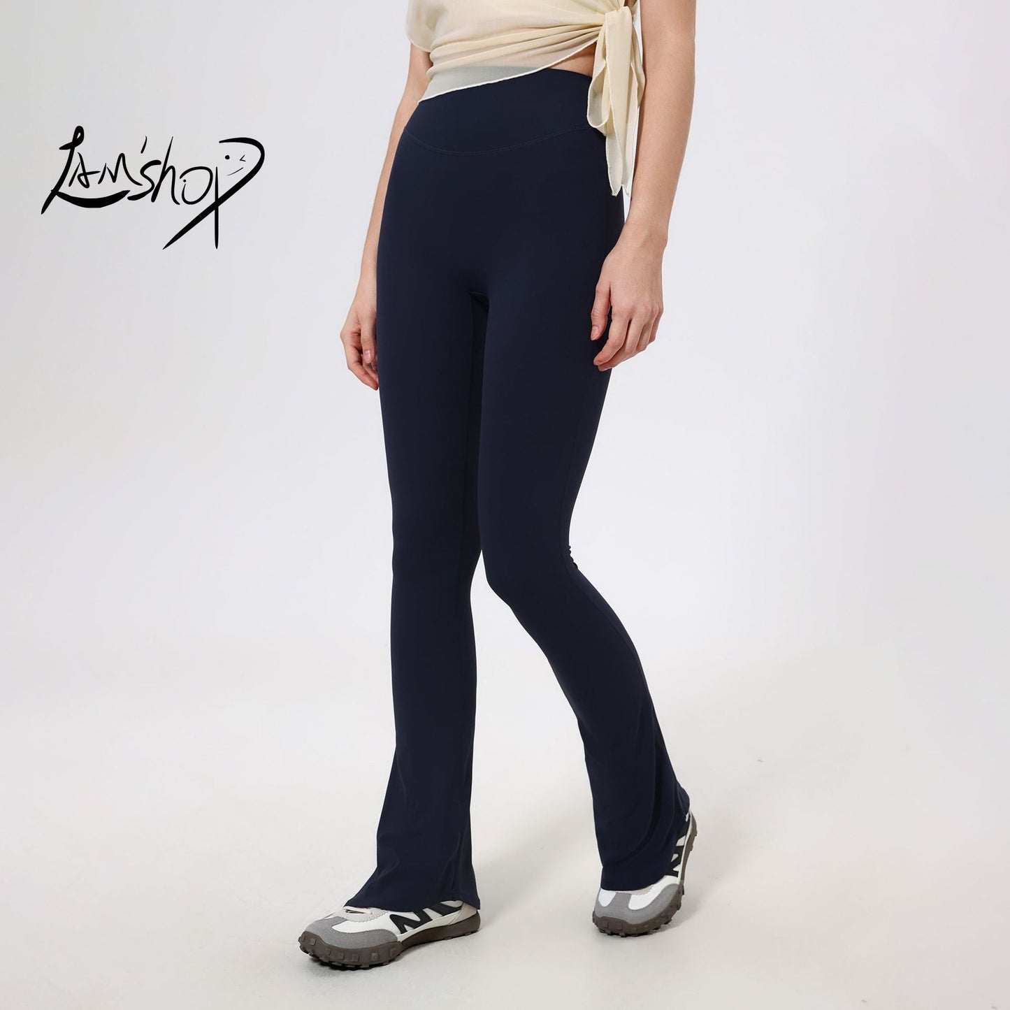 Lamshop High Waist Skinny Cloud Horseshoe Pants Slim Anti-Curl Yoga Pants Women's Hip Lifting Running Sweatpants Fitness