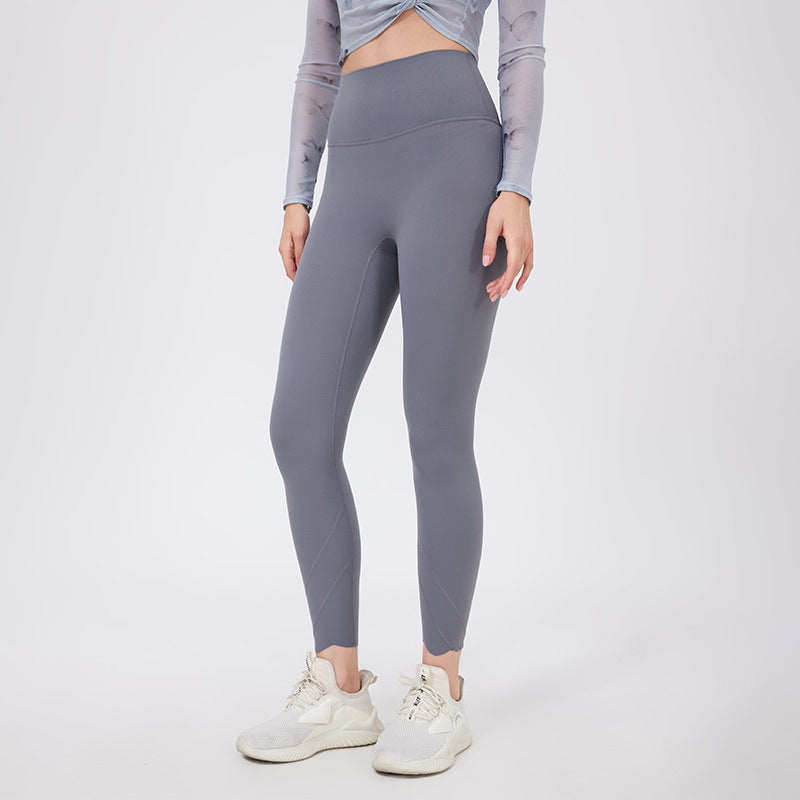 Lamshop petal yoga pants cycling pants quick-drying women's nude fitness pants high waist belly leggings wear running sweatpants