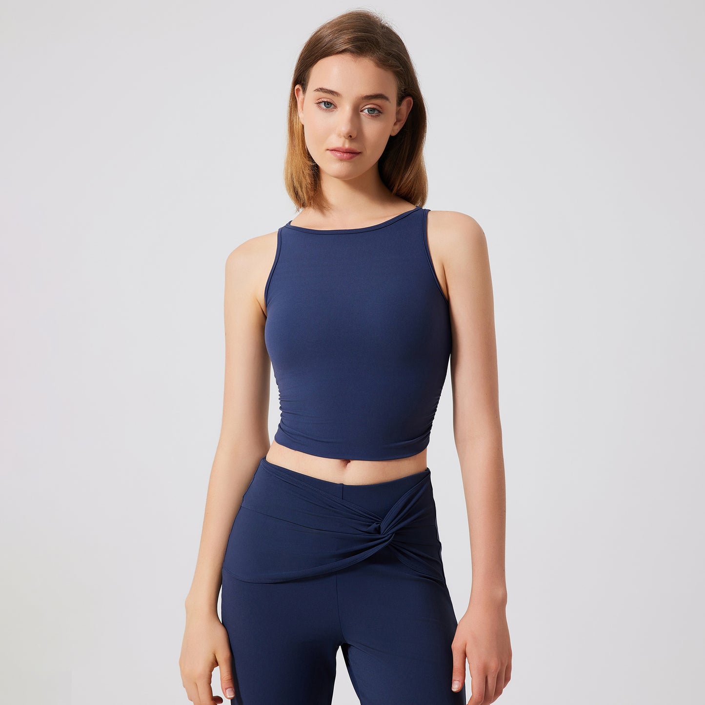 Lamshop sports running nude yoga vest women's professional fitness sports bra moisture-absorbing breathable thin can be worn outside