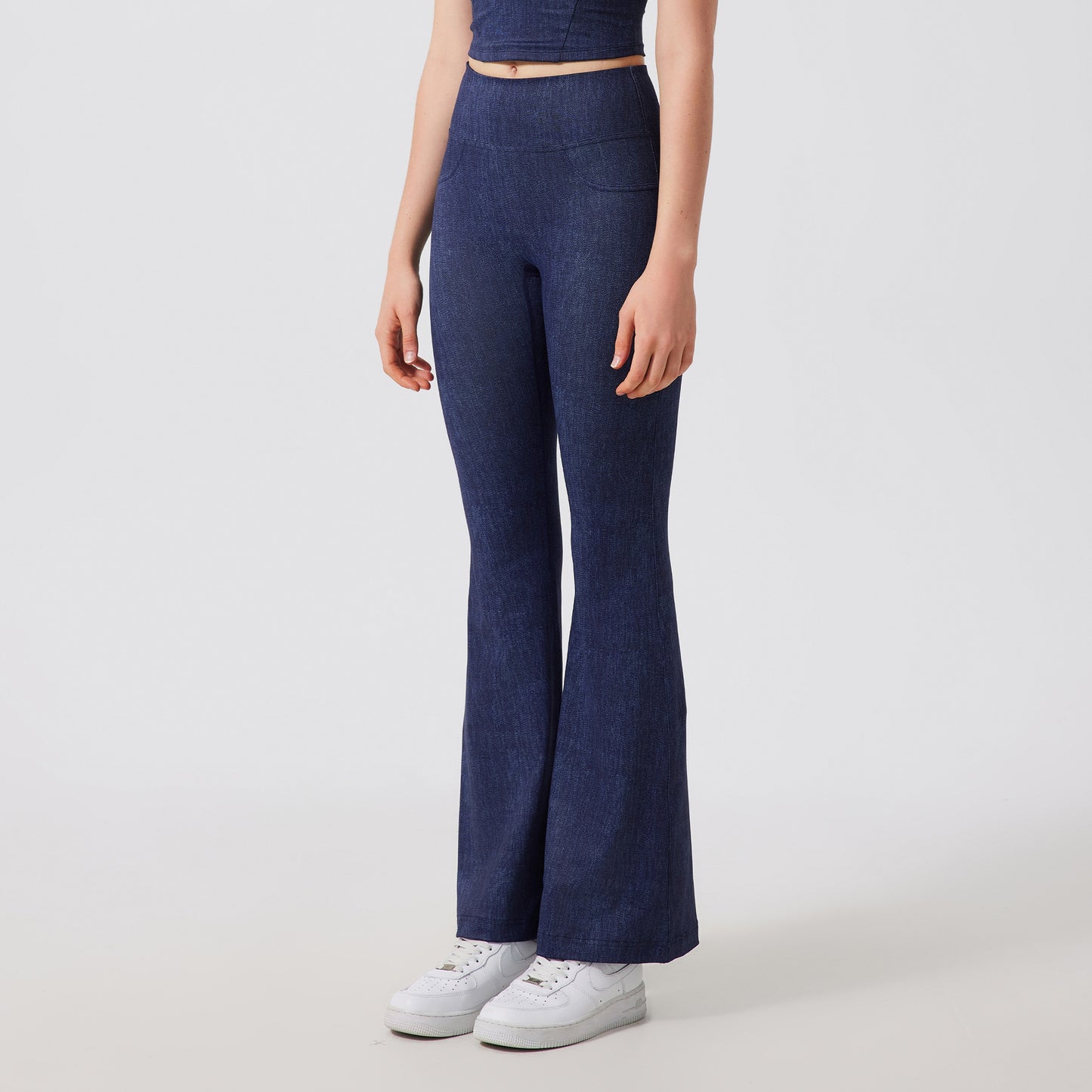 Lamshop nude quick-drying yoga flared pants women's high-waisted hip-lifting and thin sports pants fitness casual wide-leg pants