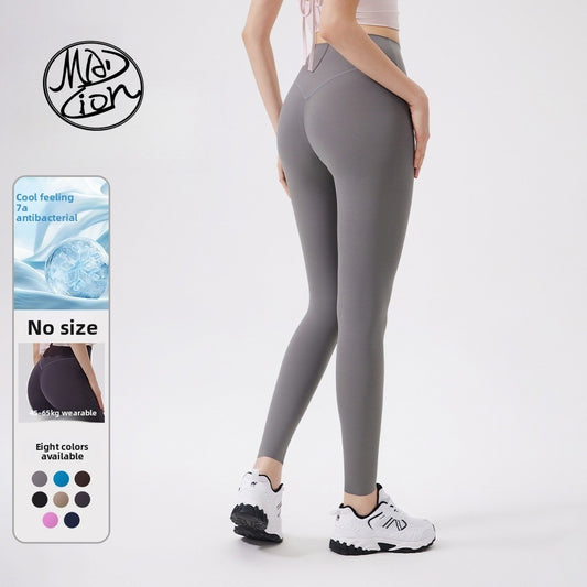MAD LION Buttocks No Size Naked Yoga Pants Women's DIY High Waist Belly Sports Buttocks Fitness Pants Yoga Pants