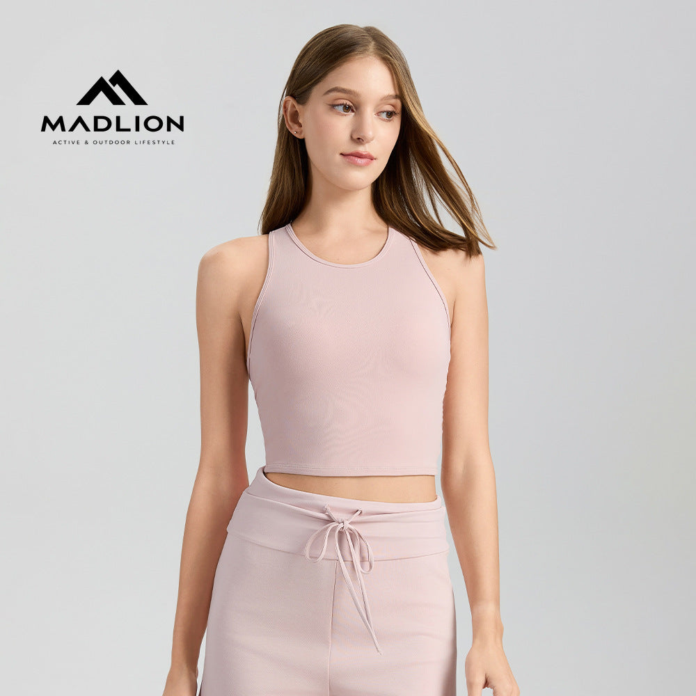 Mad lion cloud feel knotted back yoga bra women's shockproof yoga top outerwear running bra fitness yoga vest