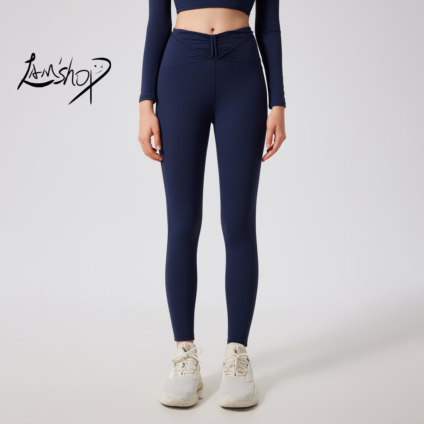 Lamshop high waist peach hip lift nude yoga pants women's seamless sports quick-drying leggings wear running fitness pants