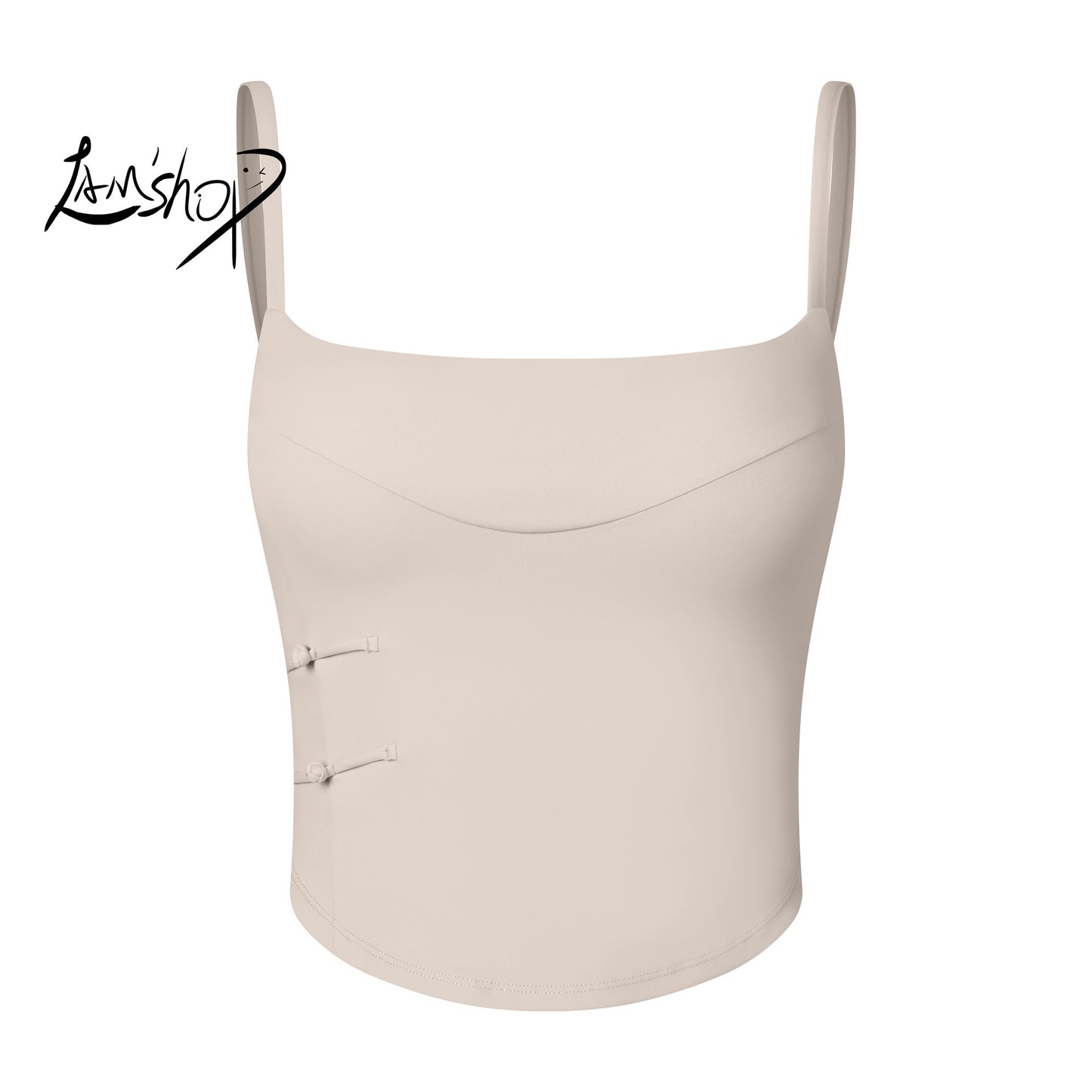 Lamshop National Style Sexy Sports Outerwear Strap Women's Quick-Drying Beauty Back Fixed Cup Shockproof Yoga Bra Slim Fit Fitness Top