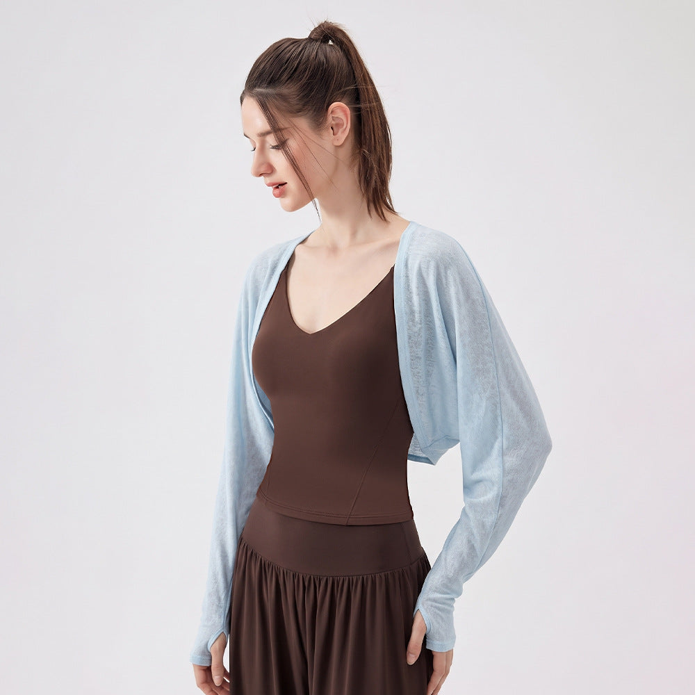 Mad lion [two-piece tops set] bamboo silk yoga tops women's loose breathable yoga tops long sleeves casual sports fitness [blouse + sports intimates]