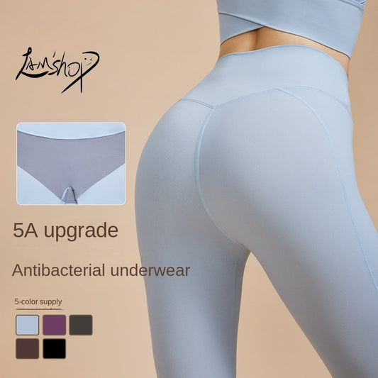 Lamshop Peach Hip Yoga Pants Sports Trousers Women's Tight Stretch Hip Lift High Waist Wear-Free Underwear Fitness Running New