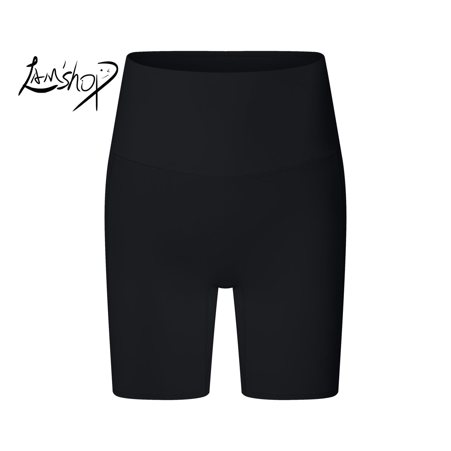 Lamshop Three-Half Yoga Shorts Women's Summer Wear-Free Underwear Thin Cycling Sports Pants High Waist Hip Lift High-Grade Fitness Pants