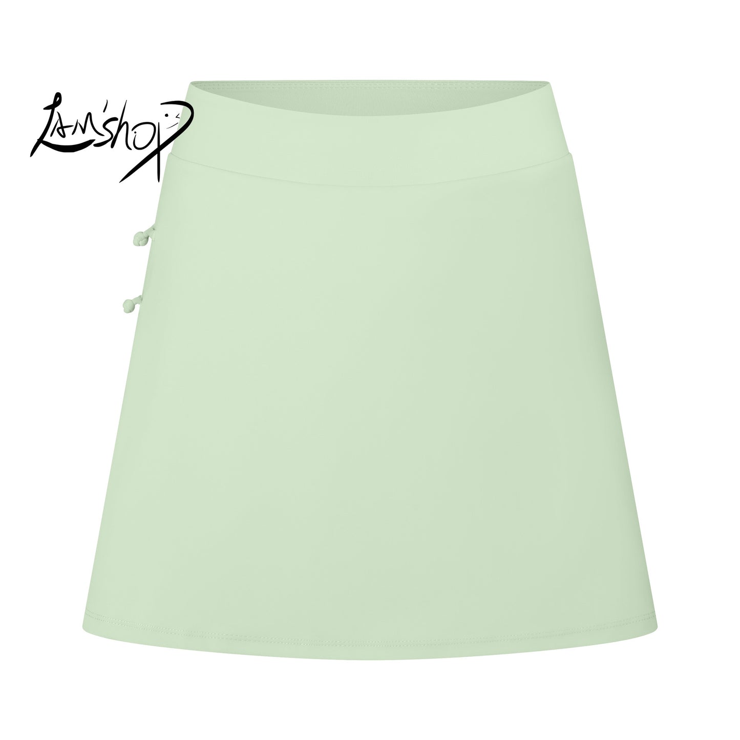 Lamshop High Waist National Style Sports Skirt Women's Lightweight Quick-Drying Culottes Running Anti-Exposure Yoga Skirt Fitness Tennis Skirt