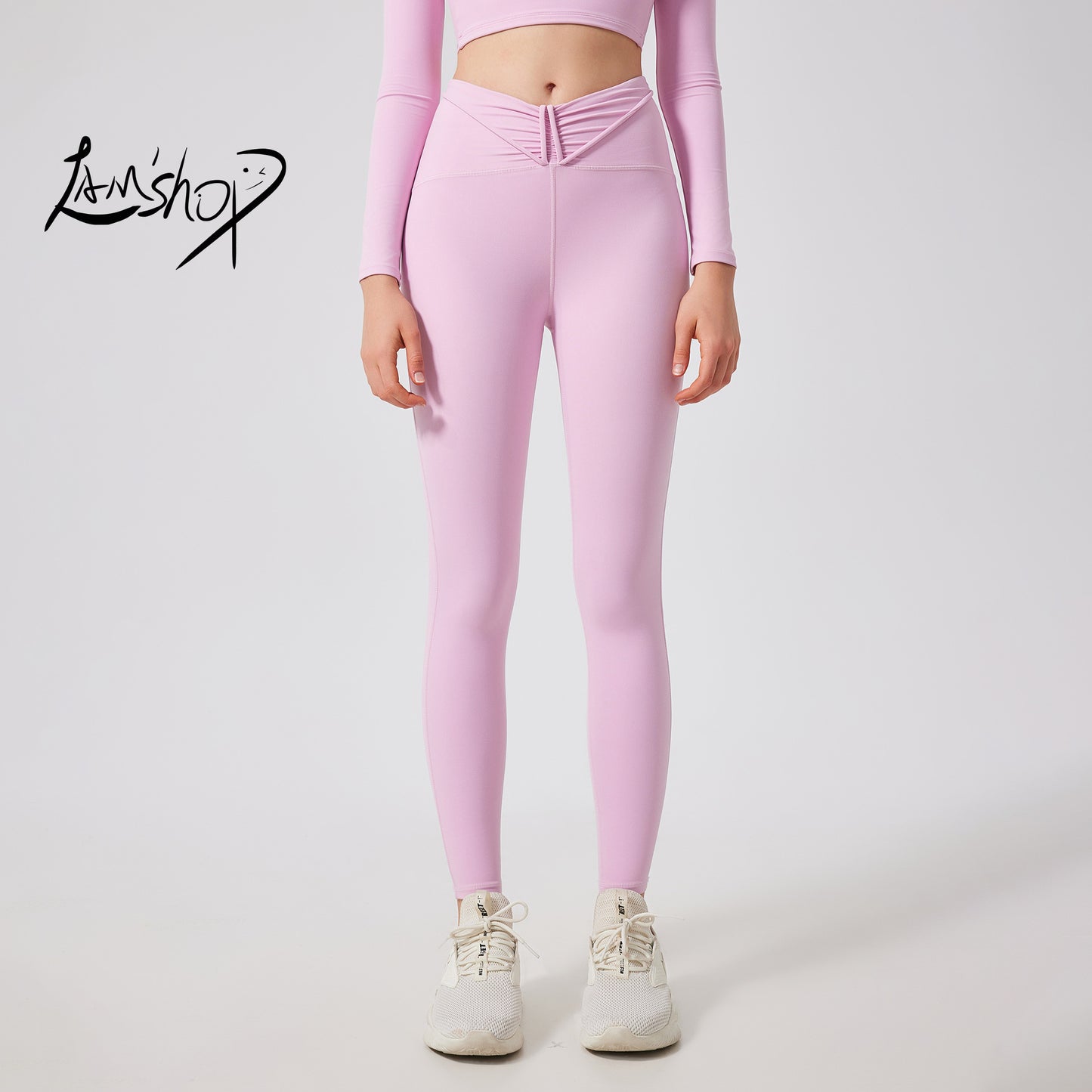 Lamshop high waist peach hip lift nude yoga pants women's seamless sports quick-drying leggings wear running fitness pants