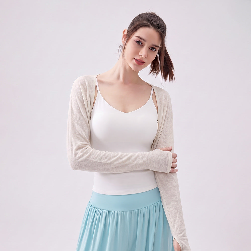 Mad lion [two-piece tops set] bamboo silk yoga tops women's loose breathable yoga tops long sleeves casual sports fitness [blouse + sports intimates]