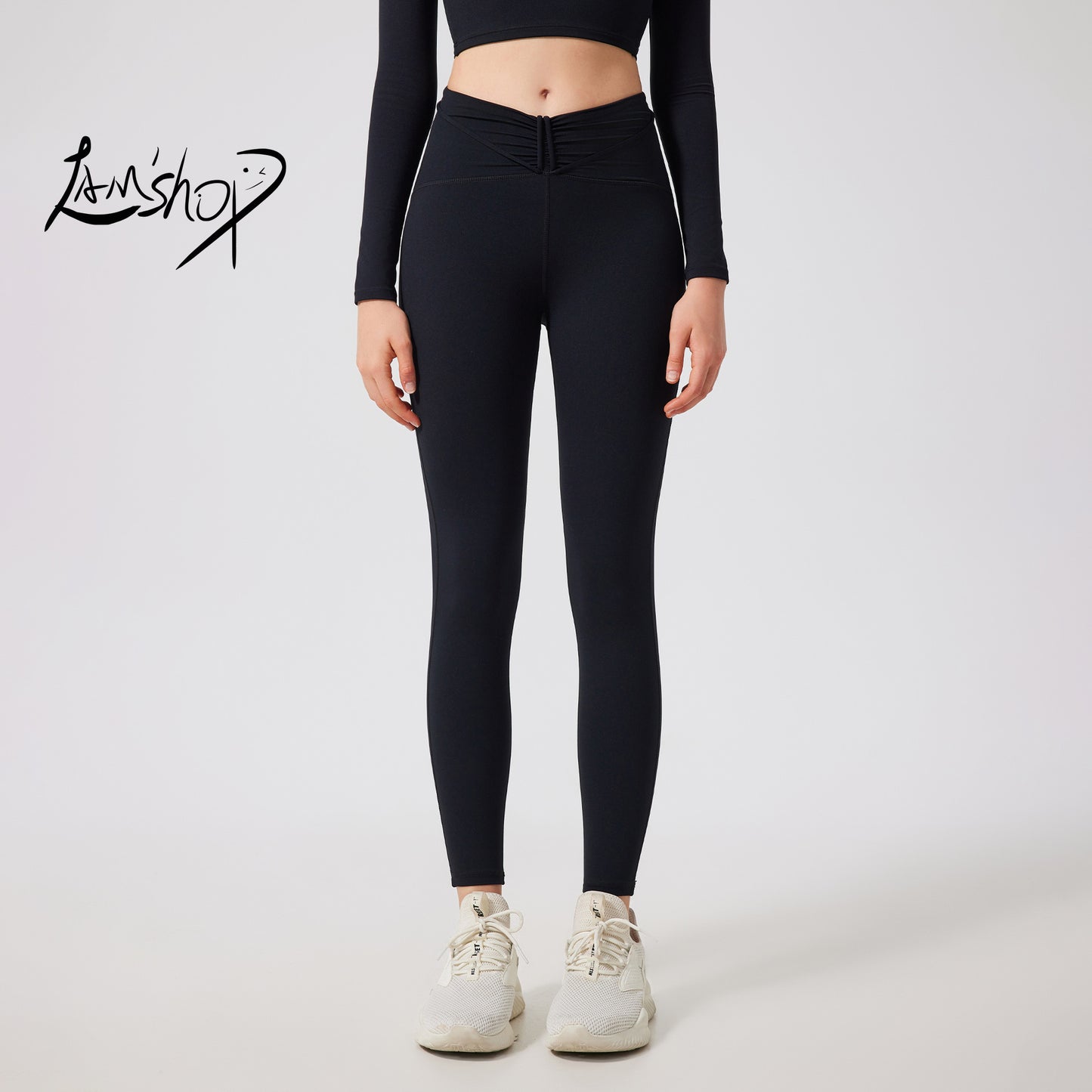 Lamshop high waist peach hip lift nude yoga pants women's seamless sports quick-drying leggings wear running fitness pants