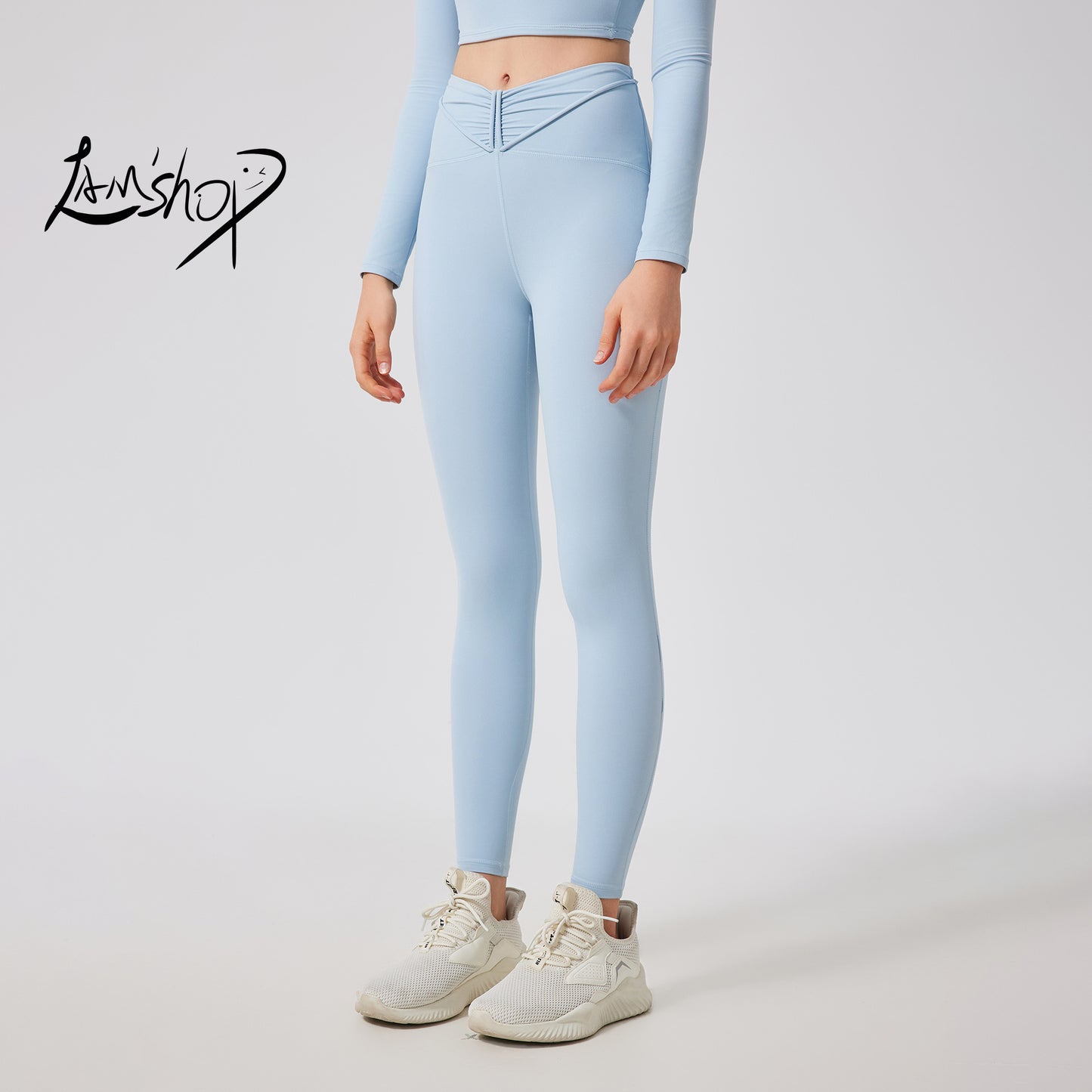 Lamshop high waist peach hip lift nude yoga pants women's seamless sports quick-drying leggings wear running fitness pants