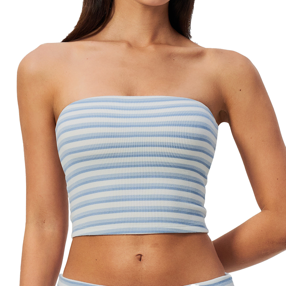 Mad lion 2026new arrival double-sided velvet yoga wear tube topstripes sleeveless off-shoulder tight slimming lookshort sports vest