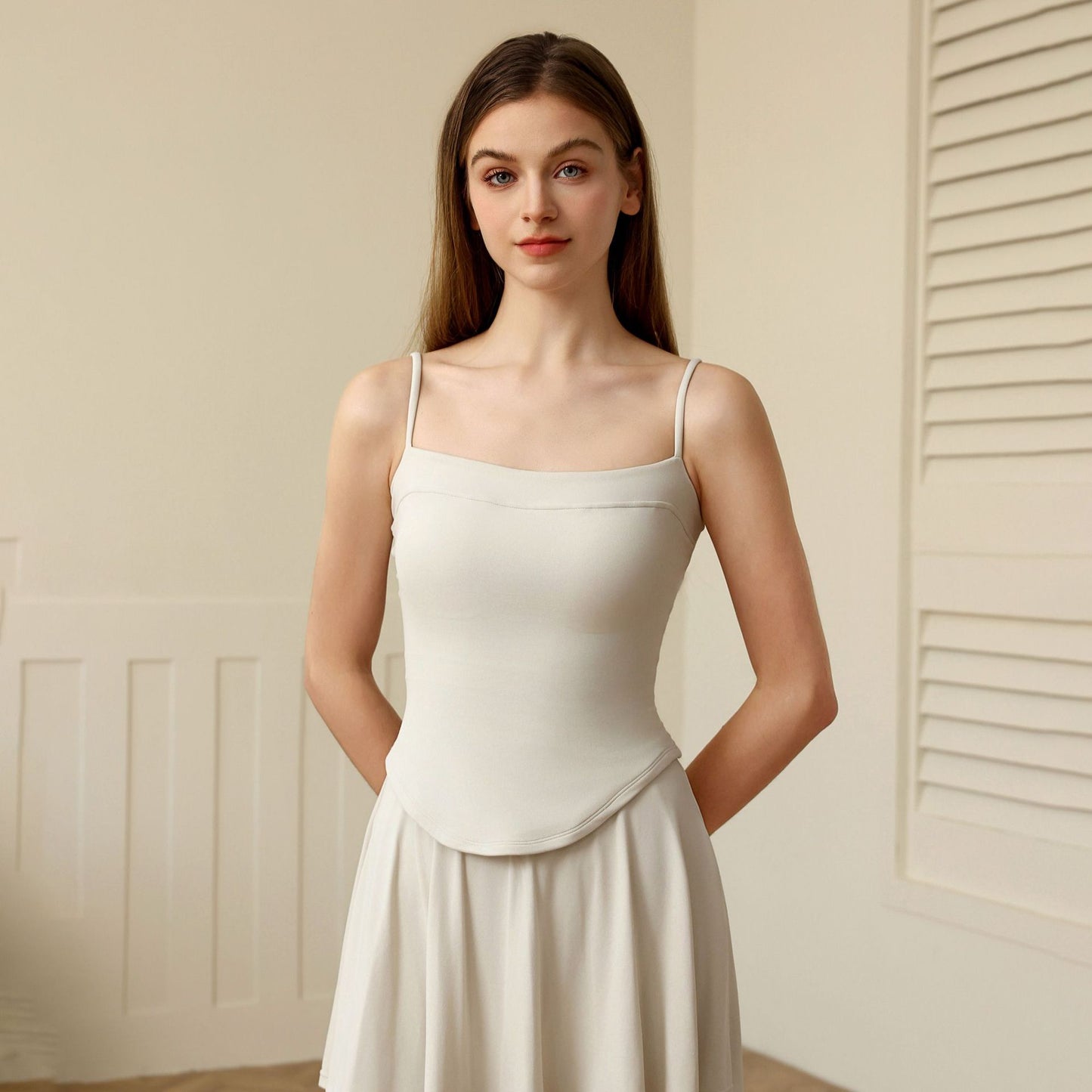 Lamshop Strap Beauty Back Sports Vest Women's Double Layer Outside Fitness Yoga Underwear Comfortable Pilates Fitness Bra Spring Summer