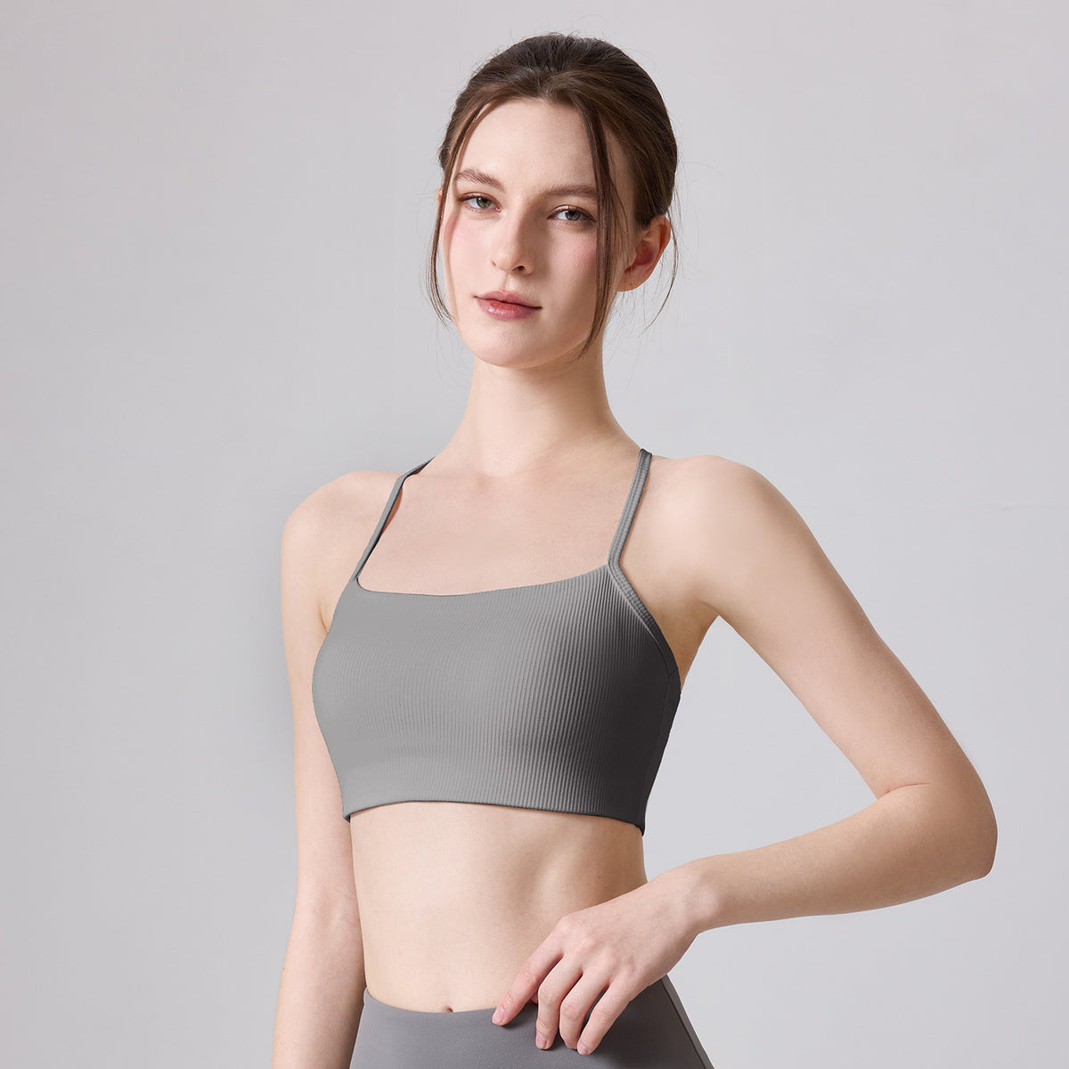Mad lion all-in-one fixed cup yoga vest women's thin shoulder strap cross back bubble wrap sports intimates autumn source factory
