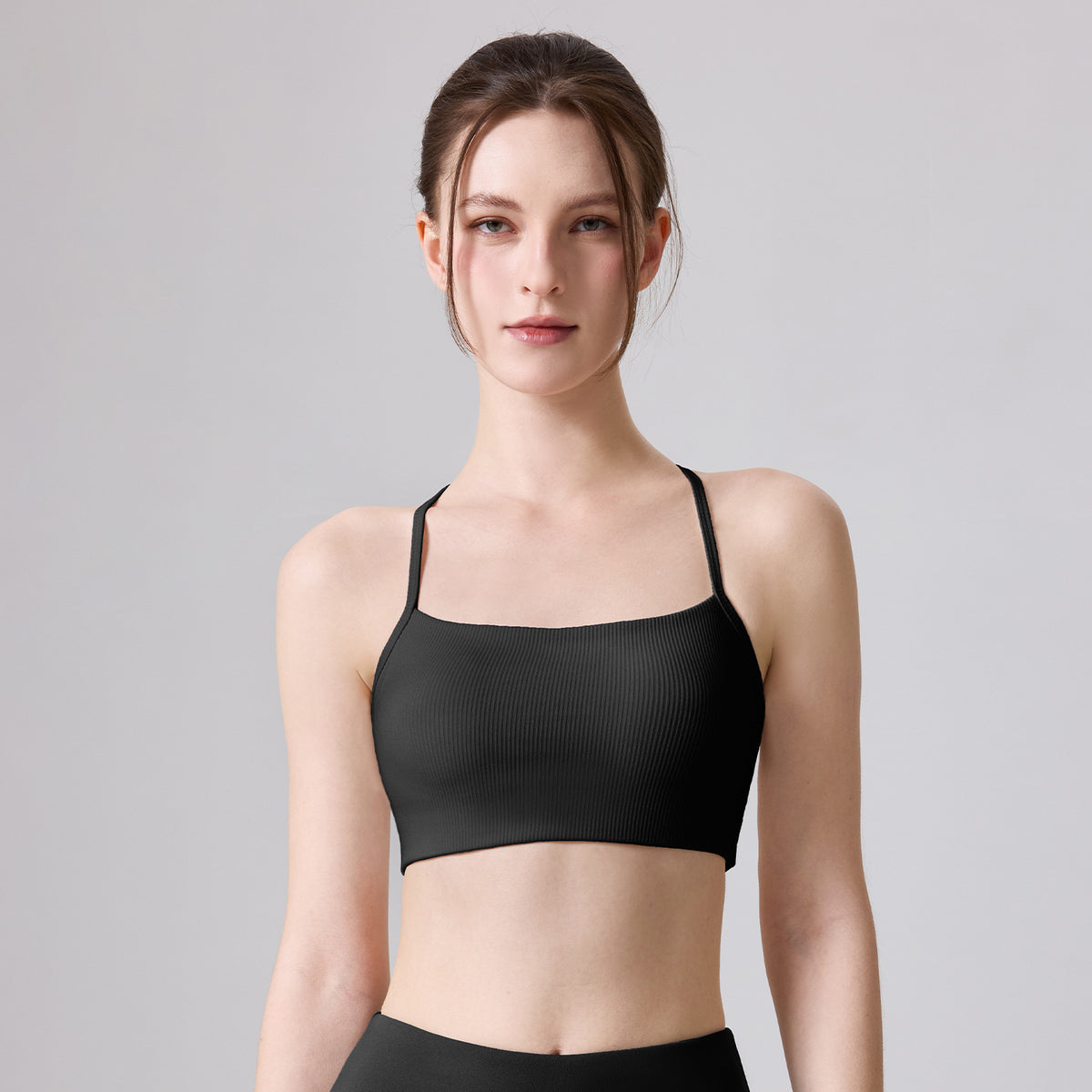 Mad lion all-in-one fixed cup yoga vest women's thin shoulder strap cross back bubble wrap sports intimates autumn source factory